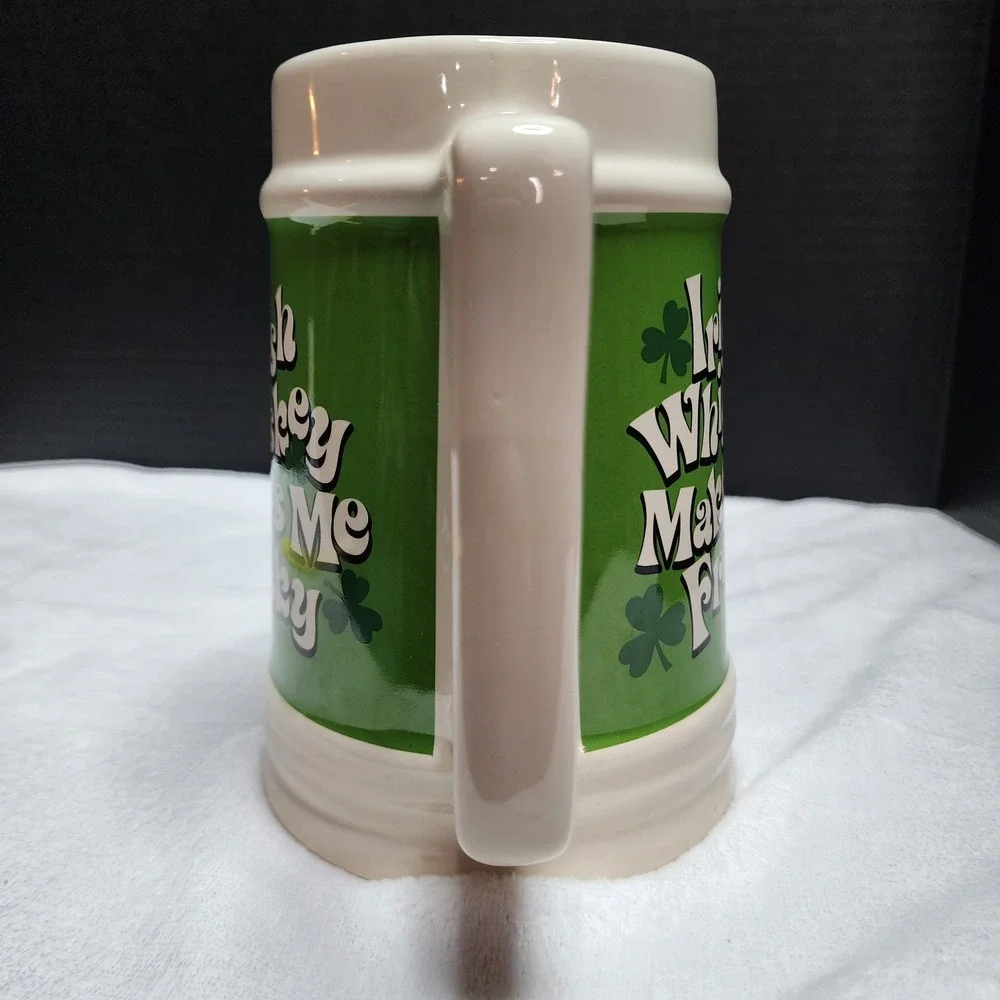 St Patrick's Day Large Stein Irish WHiskey Makes Me‎ Frisky
